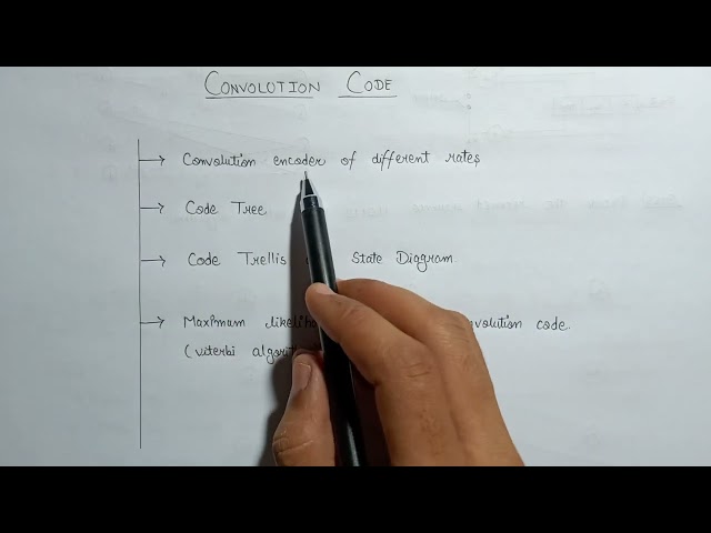 Convolution Codes | Information Theory and Coding