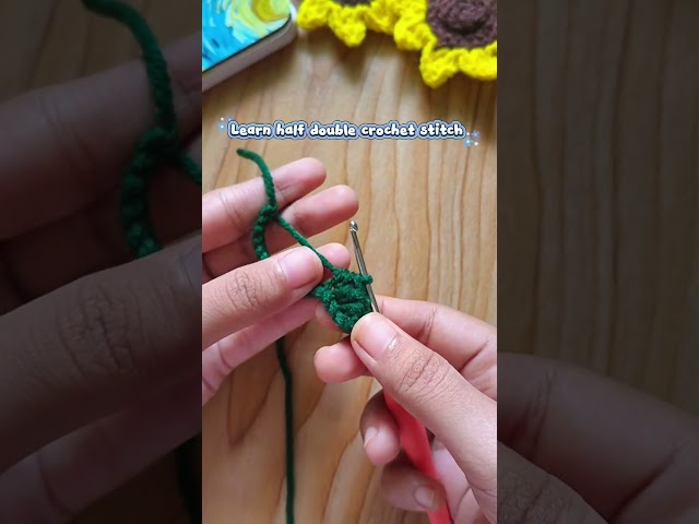 Half double crochet stitch ❤️ #crochet #fyp #viral #trending #viralshorts #halfdoublecrochet