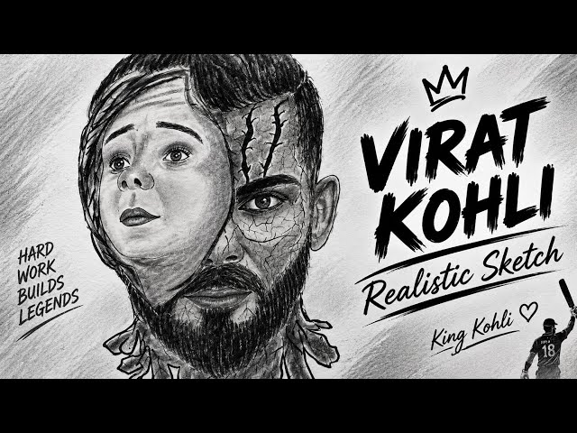 Virat Kohli drawing✏️ 👑|King Kohli Pencil Sketch| Step by Step Drawing  #shorts #drawing #viratkohli