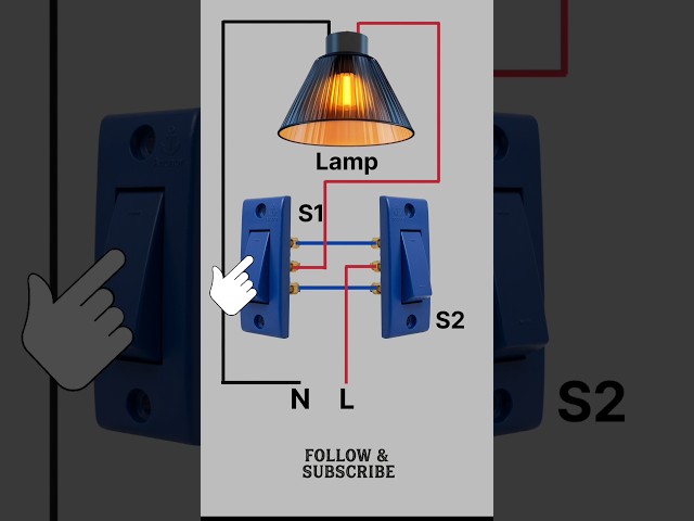 Two way Switch Diagram for Beginners #shorts #technical #electronics #engineering #schematic