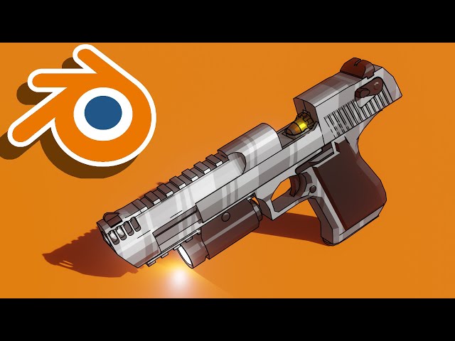 Making a Low Poly Desert Eagle in Blender - Timelapse