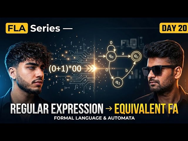 FLA Day 20 | Regular Expression to Equivalent FA | Formal Language & Automata