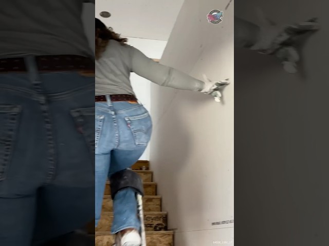 Stilts on stairs… could you do it?! #shorts #home #construction