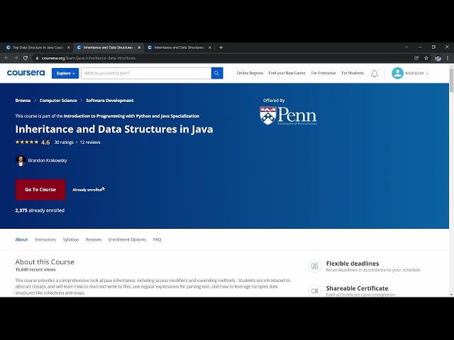 Inheritance and Data Structures in Java by University of Pennsylvania