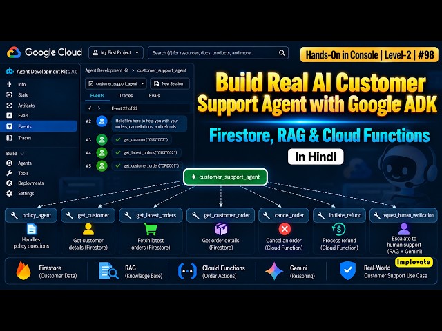 98 | Build AI Customer Support Agent with Google ADK | Firestore, RAG & Cloud Functions