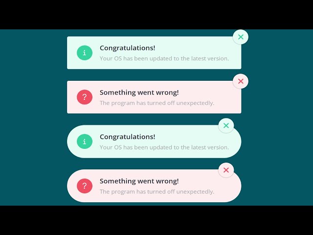 Toast Alert Notification Messages In HTML and CSS || #ToastAlert #AlertNotification #Notifications