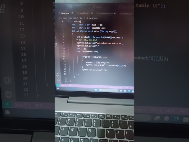 leanprogramming java table #BCA#student