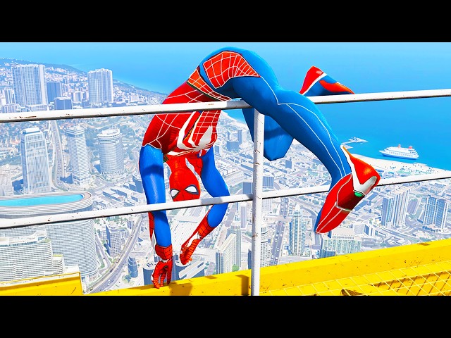 SPIDERMAN CRAZY JUMPS & BEST FALLS #10 😱 (GTA 5 Spider-Man Gameplay Fails)