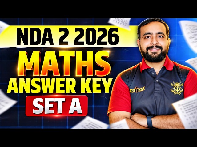 NDA 2 2026 SET A Maths Answer Key | 100% Correct Solutions | Check Your Score