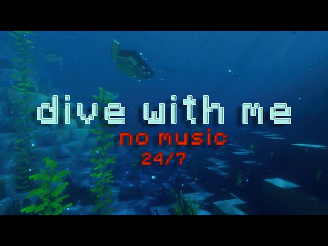 🔴 dive deep & relax.. (minecraft underwater ambience w/ bubbles)
