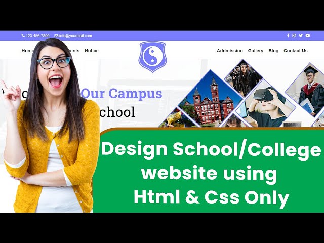 How to create School/College Website using Html CSS only 2023 #college #coding #html #school #css