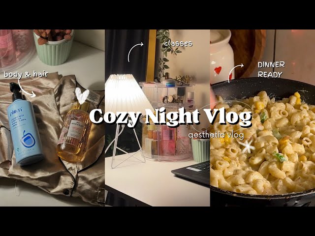 Cozy Night Vlog 🌷 (Quran classes, Skincare Routine, Dinner preps)