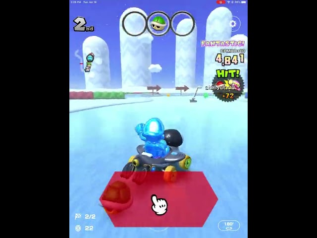 Super lucky green shell hit Mario kart tour #shorts