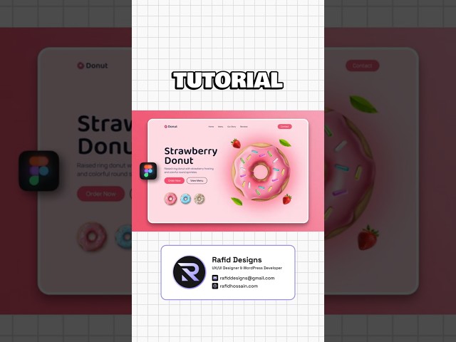 Donut Website UI Design in Figma | Animation in Figma | Figma Tutorial For Beginners