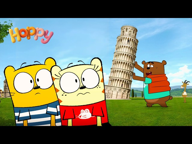 🎉 Meatball Madness at the Leaning Tower! | Ollie and Moon 🌈 Hoppy Friends Family