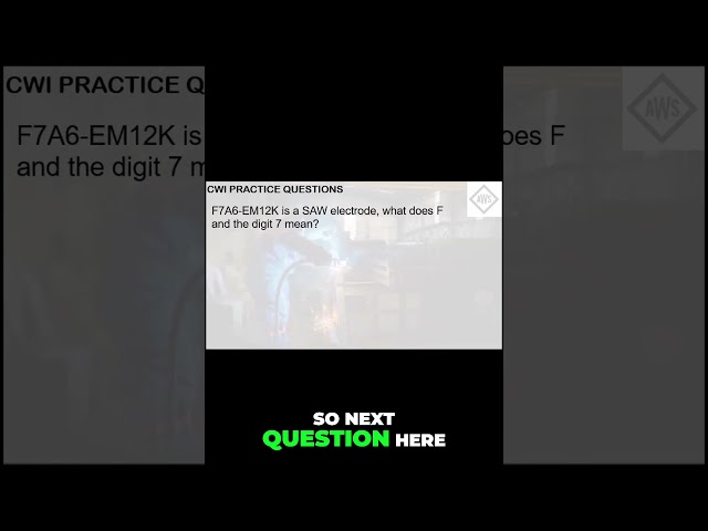 CWI Part A Sample question explained! SAW Deposition Rates and Electrodes