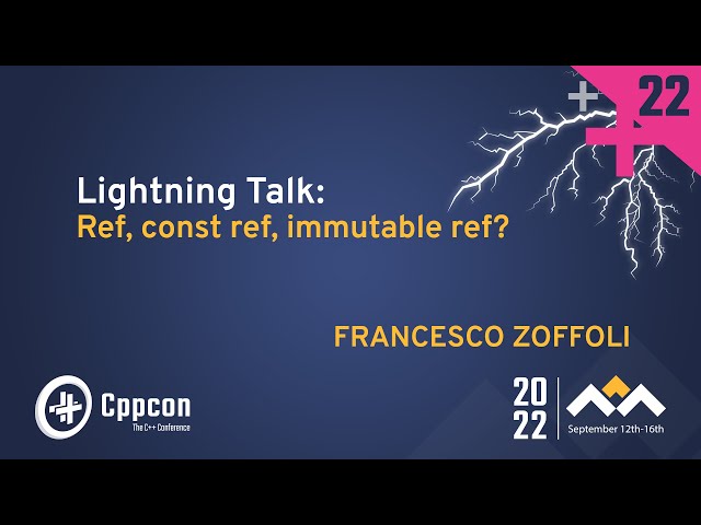 Lightning Talk: Ref, C++ const ref, immutable ref? - Francesco Zoffoli - CppCon 2022