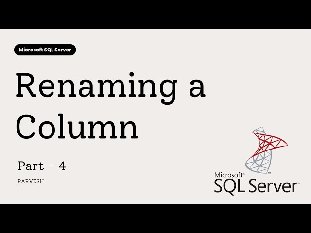 04 How to Rename a Column in SQL Server (Proper Way) | Step-by-Step Tutorial