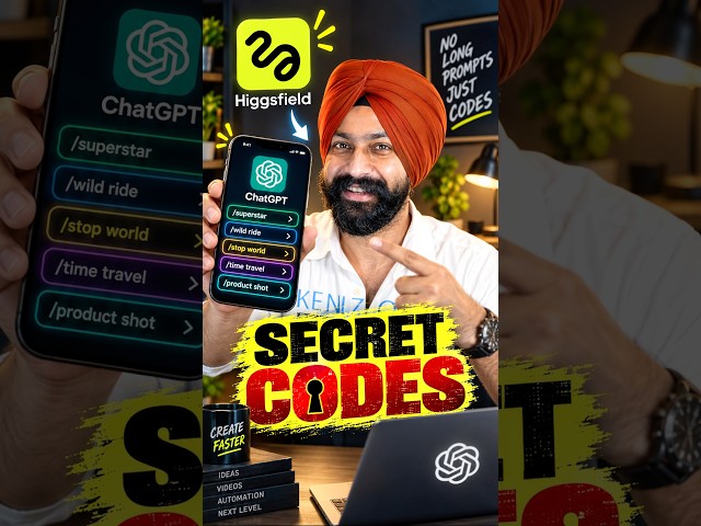 Special CODES 🤫 to create AI Videos 🔥 #chatgpt #higgsfield #ai