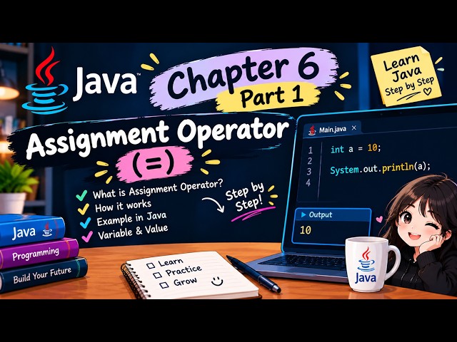 Java Chapter 6 Part 1 | Assignment Operator (=) in Java | Java for Beginners
