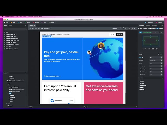 Building Revolut's Website in Bootstrap Studio