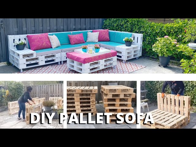 DIY PALLET FURNITURE | How To Build A Pallet Patio Set | Backyard Make over | Under € 125!!!