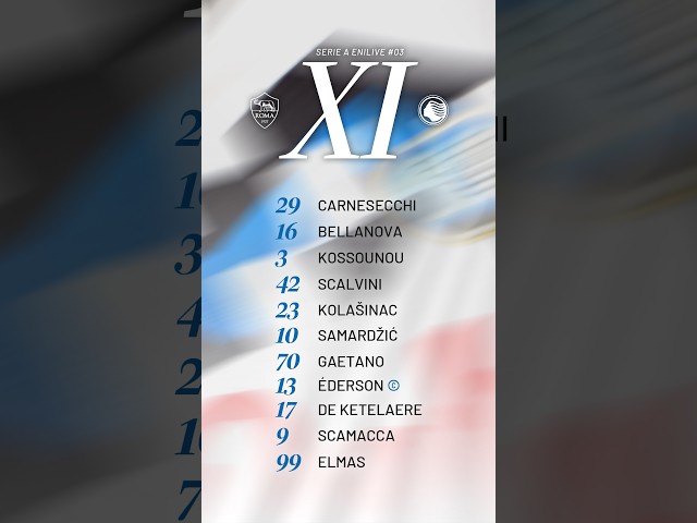 Roma vs. Atalanta | Our Starting XI | 3rd Serie A Enilive 2026/27