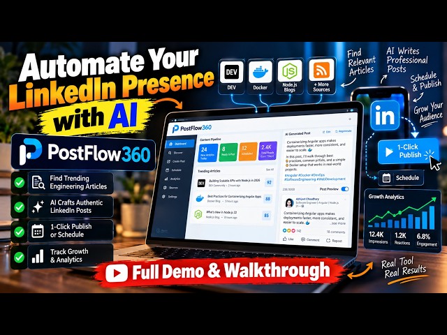Automate Your LinkedIn Presence with AI (PostFlow360 Full Demo & Walkthrough)