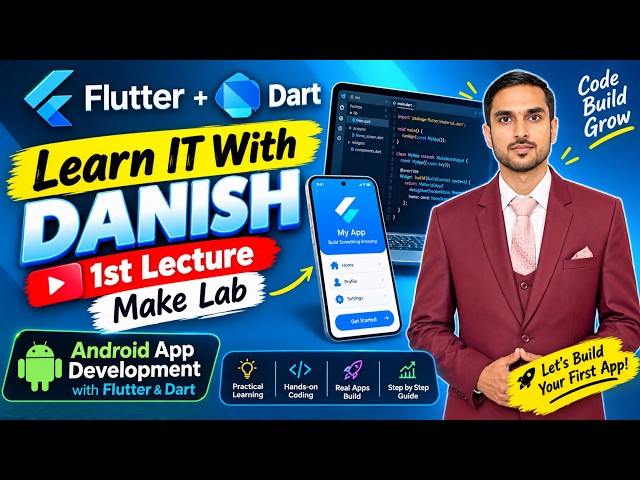 🚀 Flutter & Dart Android App Development | 1st Lecture | Build Your First App
