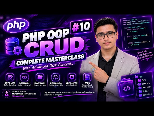 Build a Complete CRUD Project | Abstraction, Interfaces & Autoloading | PHP OOP #10