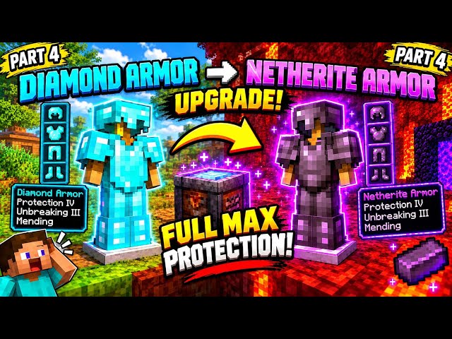 Upgrading My Diamond Armors into Netherite Armors from smithing template