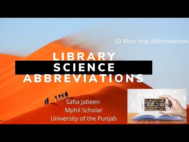 Library Science Abbreviations | 50 most Important Abbreviations  | LIS competitive exams