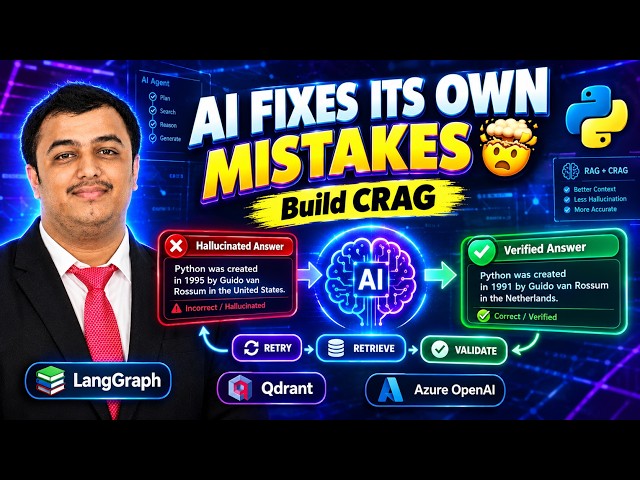 🤯 AI Agent That Fixes Its Own Mistakes! | CRAG + LangGraph + LangSmith Project