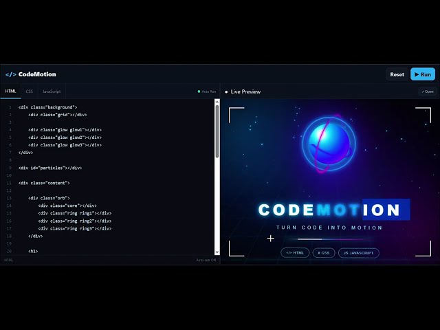 Create a Stunning HTML CSS JavaScript Animation | CodeMotion 🔥