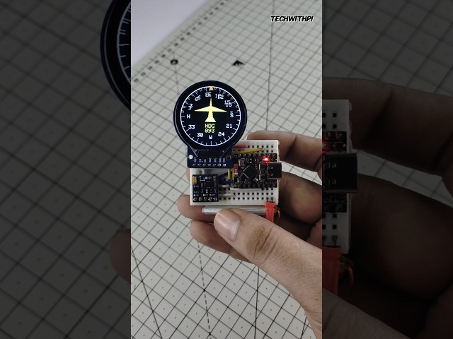 A Flight-Style Compass on a Tiny ESP32-C3 ✈️🧭#ESP32 #ESP32C3 #Arduino #QMC5883L #GC9A01