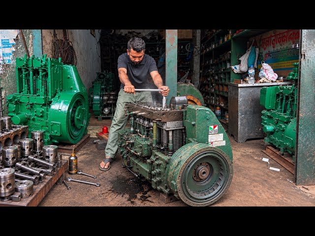 How a Ship Anchor Engine Is Repaired | Complete 2-Cylinder Engine Overhaul