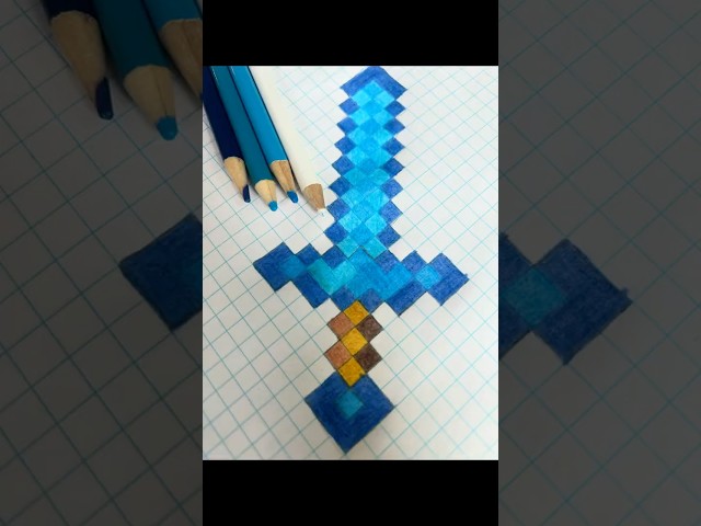 Minecraft Realism Diamond Sword #minecraft #art #drawing