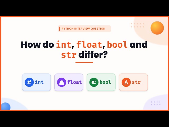 int vs float vs bool vs str in Python | Python Interview Question #python #pythoninterview
