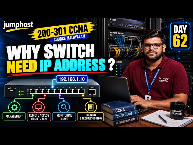 CCNA 200-301 Malayalam | Day 62 |Why Does a Cisco Switch Need an IP Address| Management IP Explained