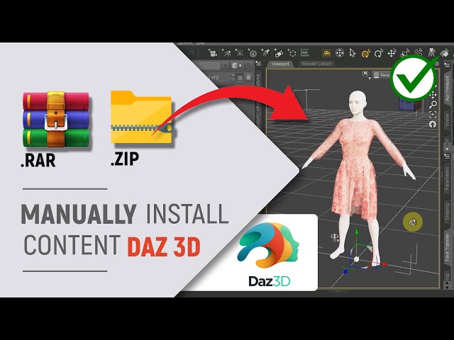 ✅ DAZ Studio | How to Manually Install Contents | ZIP or RAR Files | (Works in 2026)