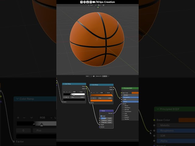 3D Modeling a Basketball (Satisfying) 🏀🔥 #blender3d #3dart #shorts
