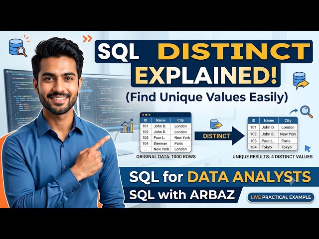SQL DISTINCT Explained with Real Example | Find Unique Values | SQL with Arbaz