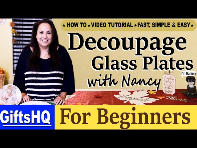 Learn How-to Decoupage Glass Plates Beginners DIY Tutorial