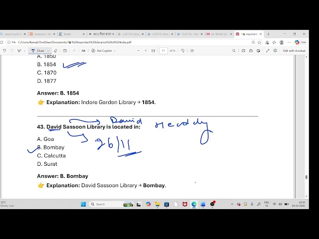 📚 Important Libraries of India – Complete MCQ Practice
