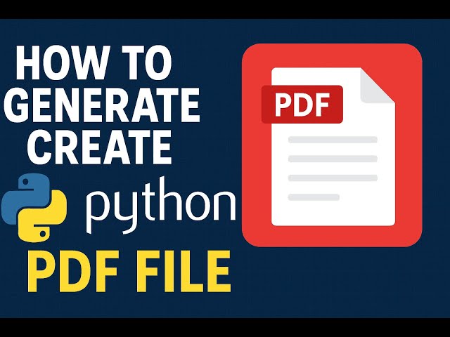 How to Generate / Create PDF File Using Python Programming Language | Step-by-Step Tutorial