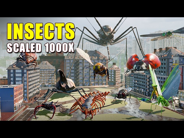 If Insects' Size Increased to 1000 Times | Ranked by Giant Size | 3D Comparison