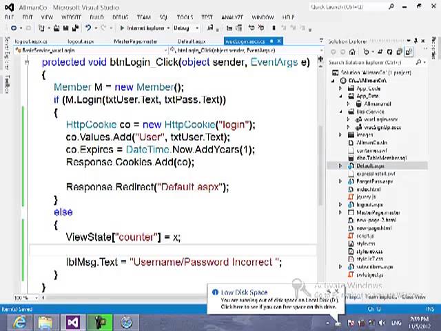 10-ASP - after three times login redirect me to forgot password - counter with variable ViewState