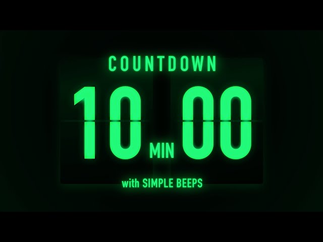 10 Minute Countdown Timer 🟢 Flip Clock with Simple Beeps