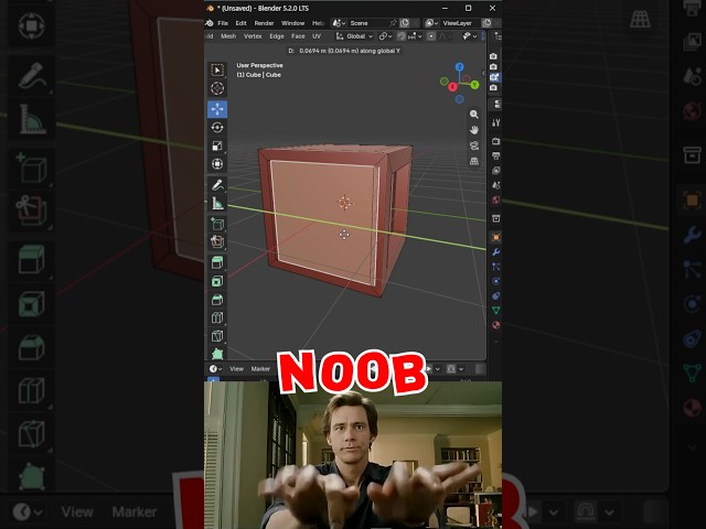 Blender Noob vs PRO: One Tool That Changes Everything! 🔥 || #blender #tutorial #3d #shorts #cgi