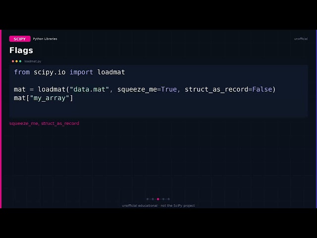 scipy.io.loadmat: read MATLAB .mat into Python